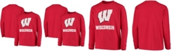 Champion Youth Boys Red Wisconsin Badgers Lockup Long Sleeve T-shirt